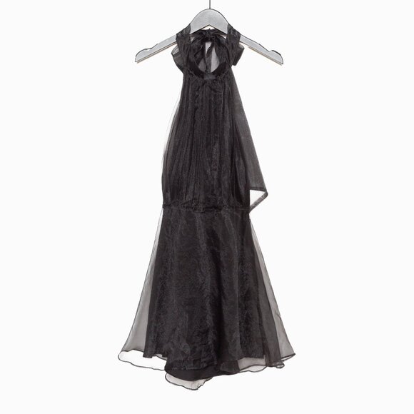 Lovers + Friends Heartbreaker Black Organza Halter Neck Mini Dress - XS - Picture 5 of 13